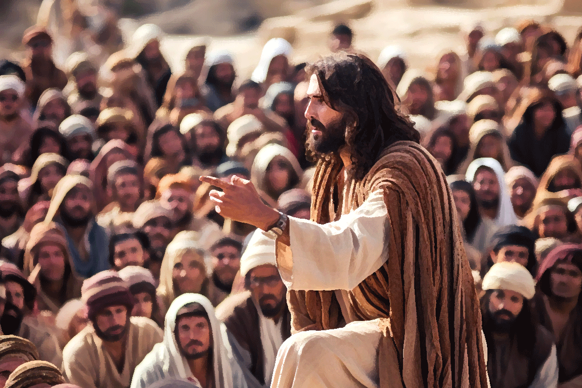 Jesus teaching the Parable of the Master and Servant